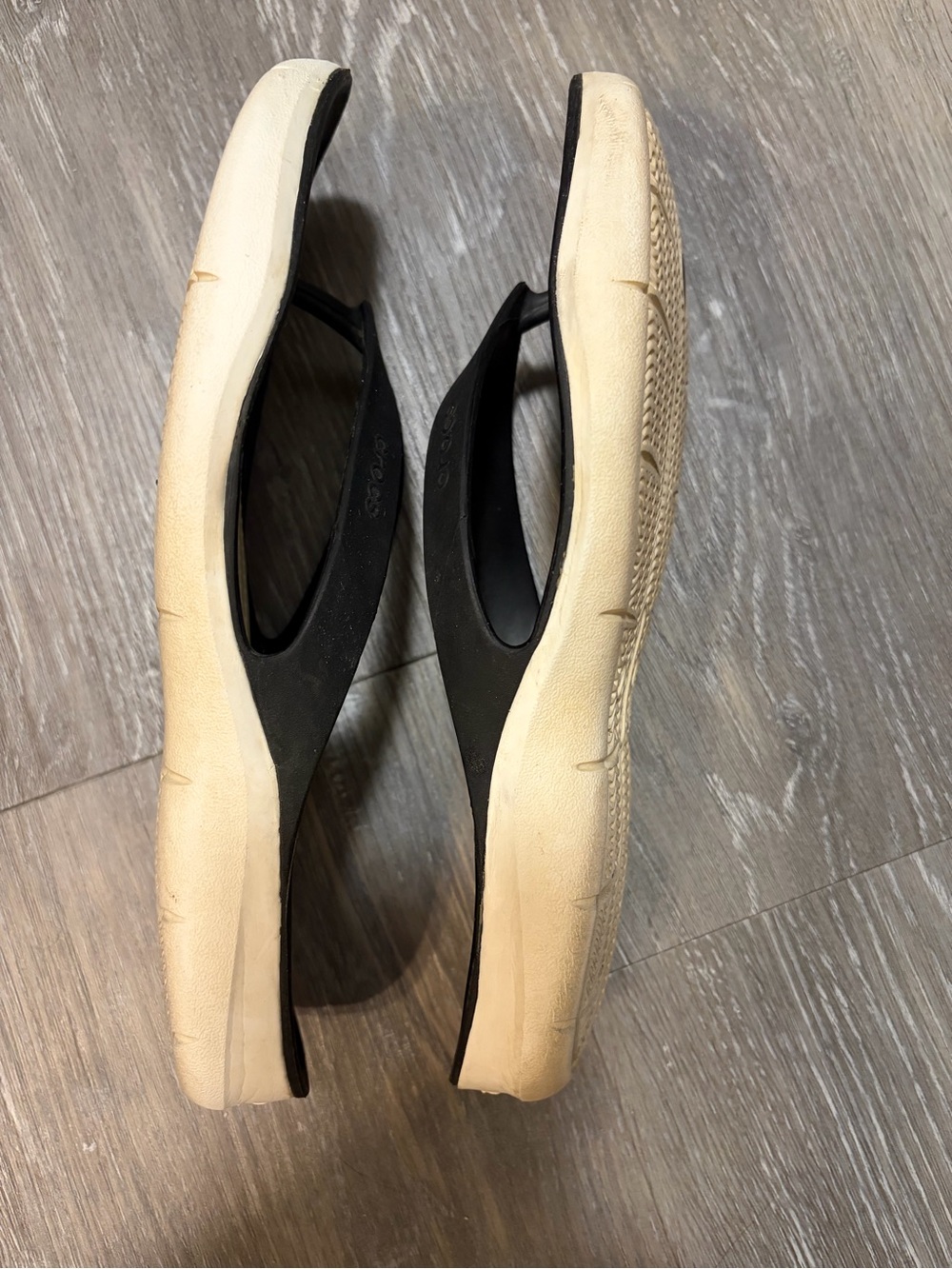 CROCS Women's Swiftwater      Black and Cream Flip-Flop Size 8 - Picture 5 of 7